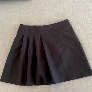 Dark gray school girl asymmetrical pleated skirt skort